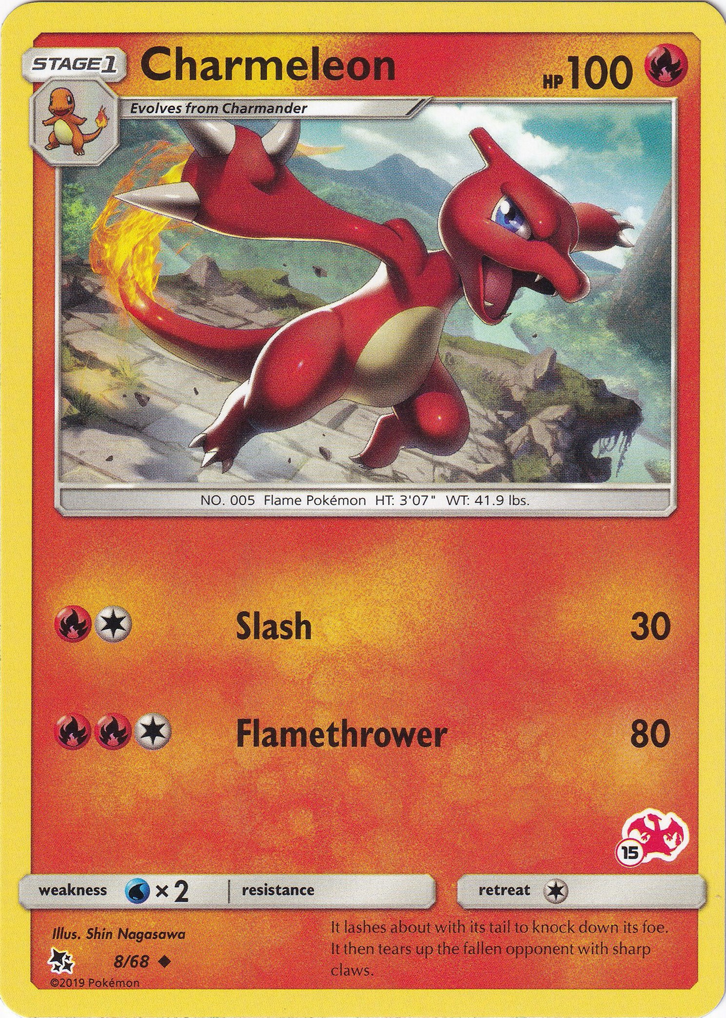 Charmeleon - 8/68 (#15 Charizard Stamped)