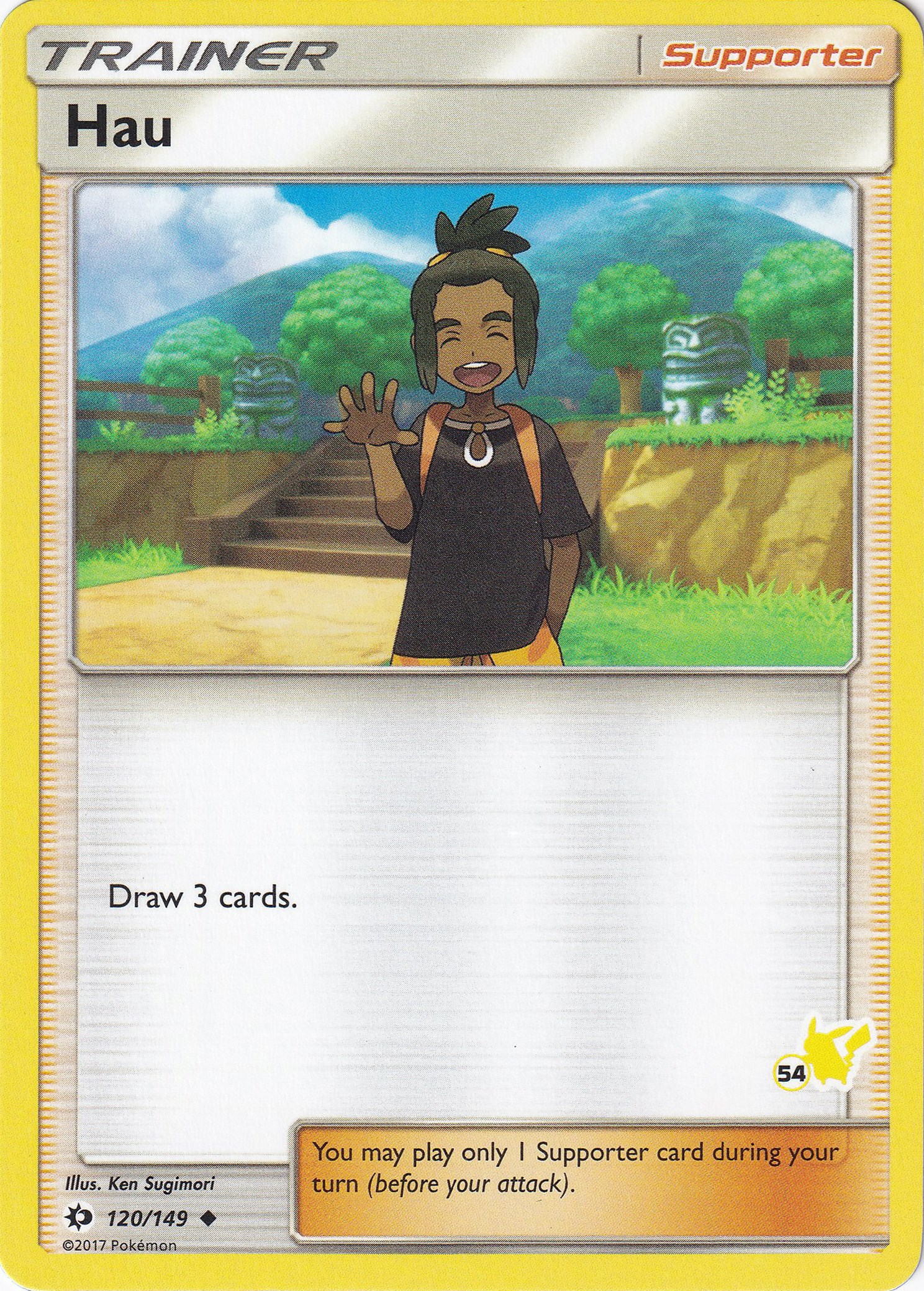 Hau - 120/149 (#54 Pikachu Stamped)