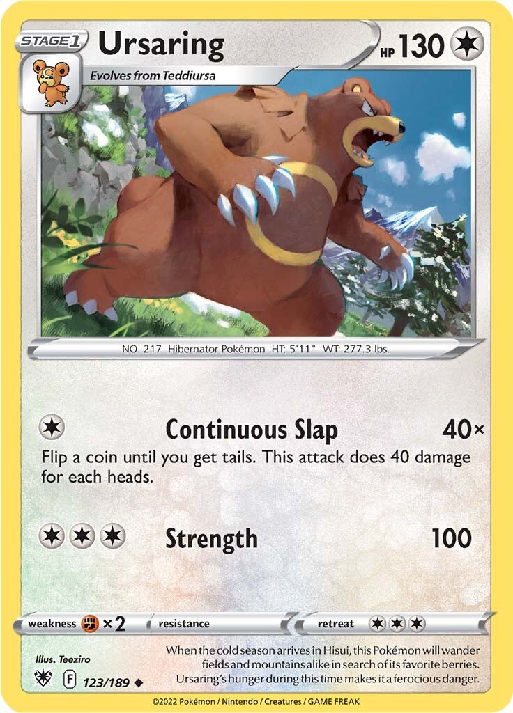 Pokemon Ursaring 123/189 SWSH10: Astral Radiance