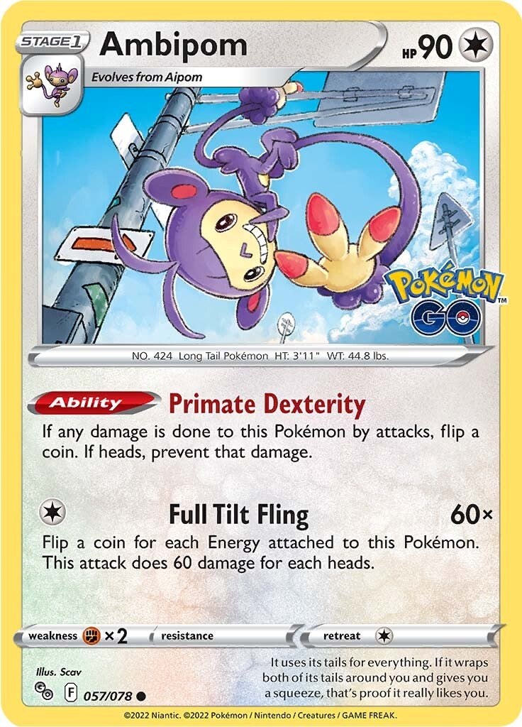 Pokemon Ambipom 057/078 Pokemon GO