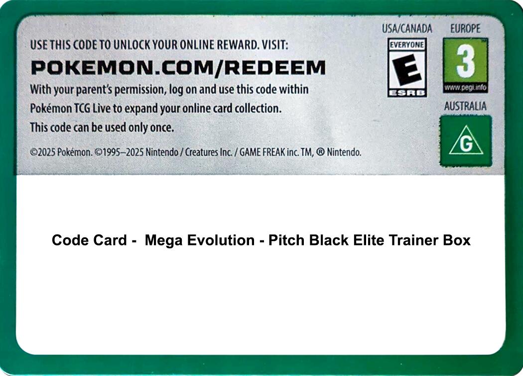 Code Card - Pitch Black Elite Trainer Box