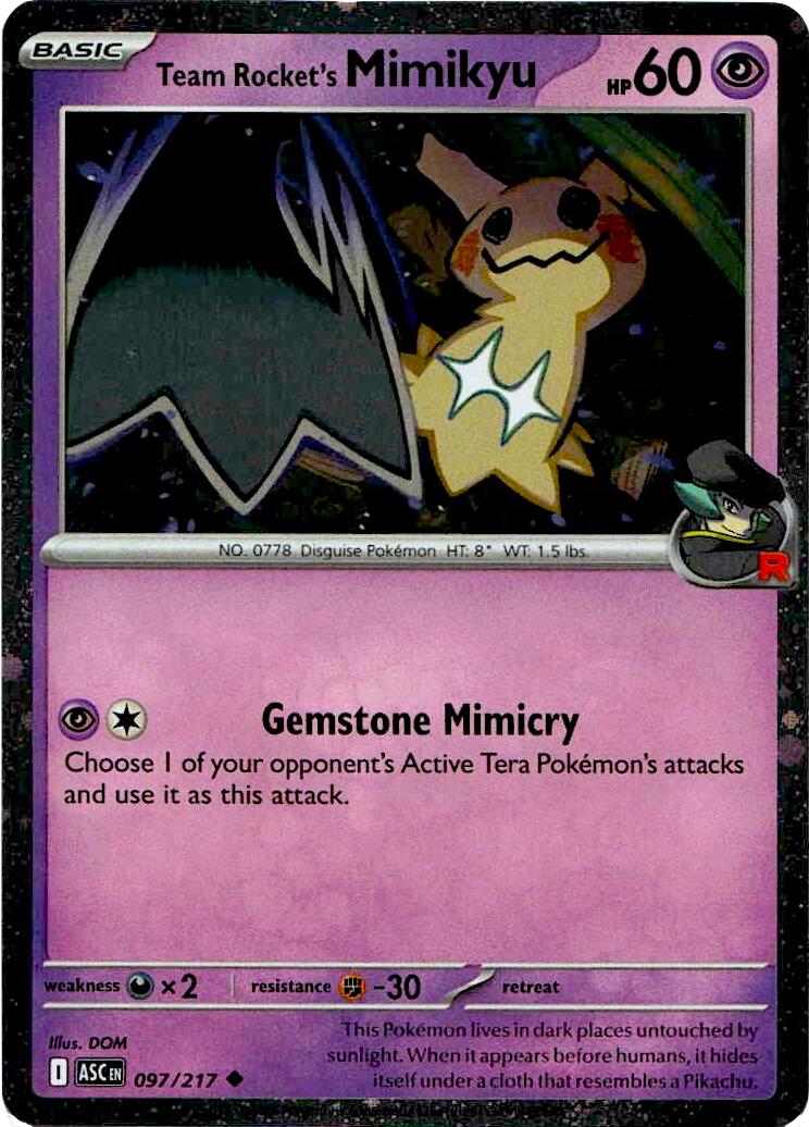 Team Rocket's Mimikyu - 097/217 (Cosmos Holo)