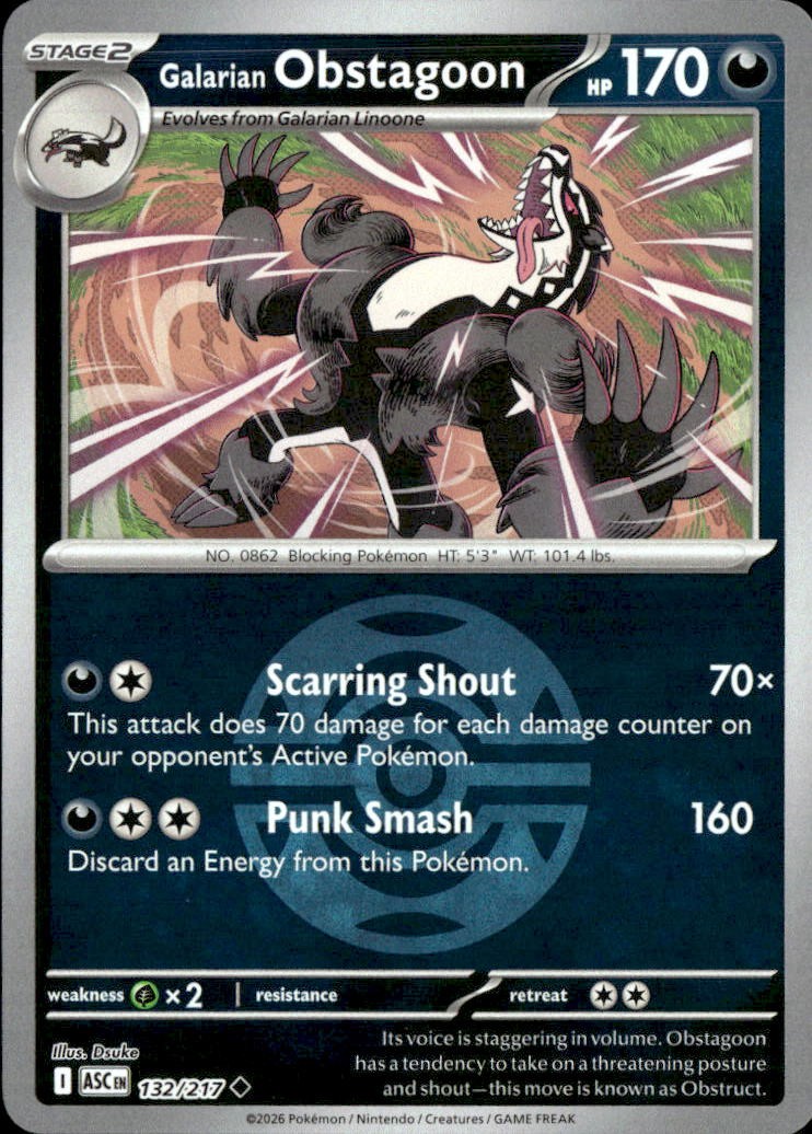 Galarian Obstagoon - 132/217 (Dusk Ball)
