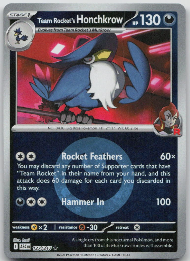 Team Rocket's Honchkrow (Energy Symbol Pattern)