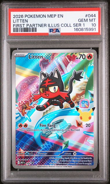2026 Pokemon MEP EN Litten First Partner Illus Coll Ser 1 #044 PSA 10 GEM MT