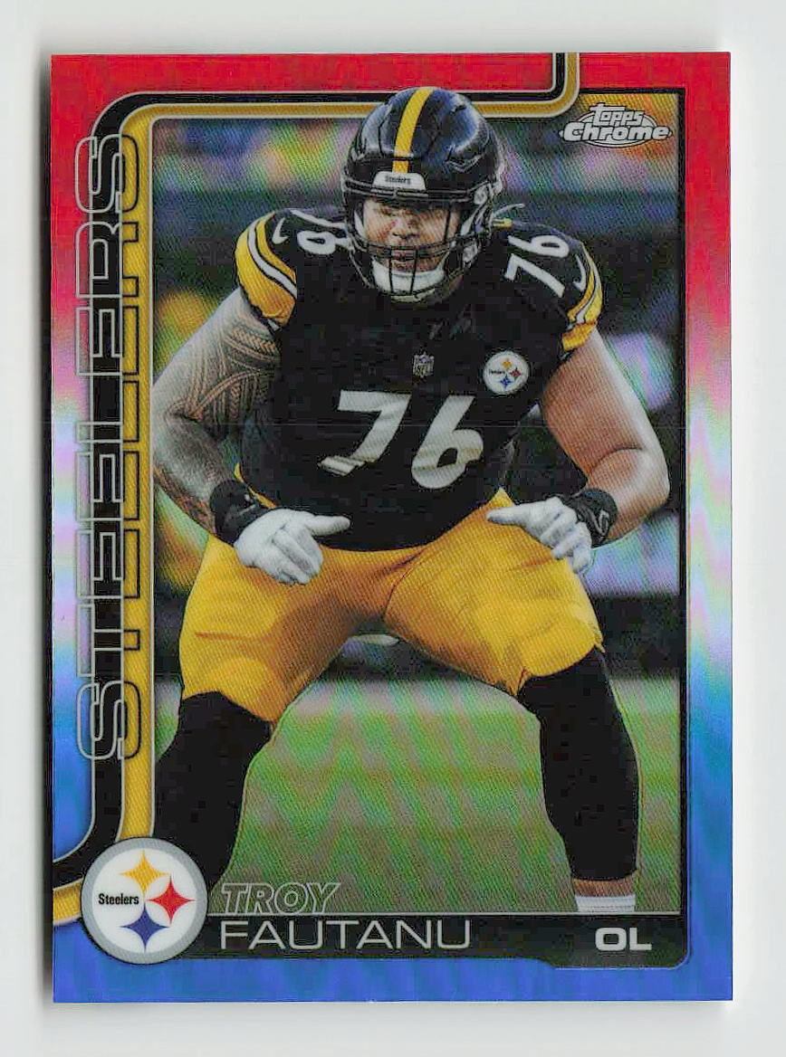 2025 Topps Chrome Troy Fautanu Football Leather Refractor #256