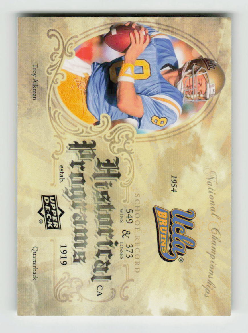 2011 Upper Deck Upper Deck Football Historical Programs Troy Aikman #HP-3