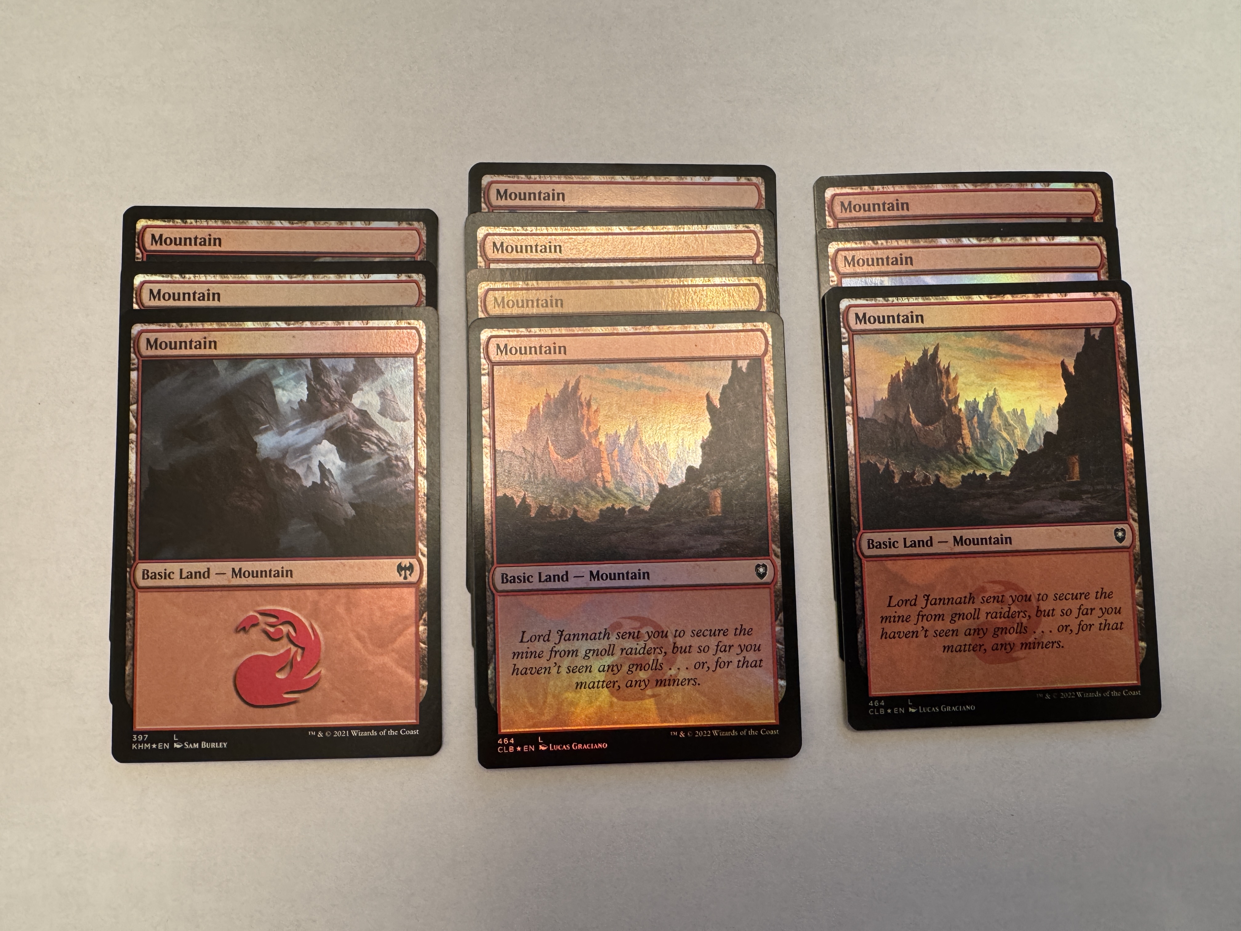 10 Foil Mountains - MTG Magic NM/LP New Frame Only