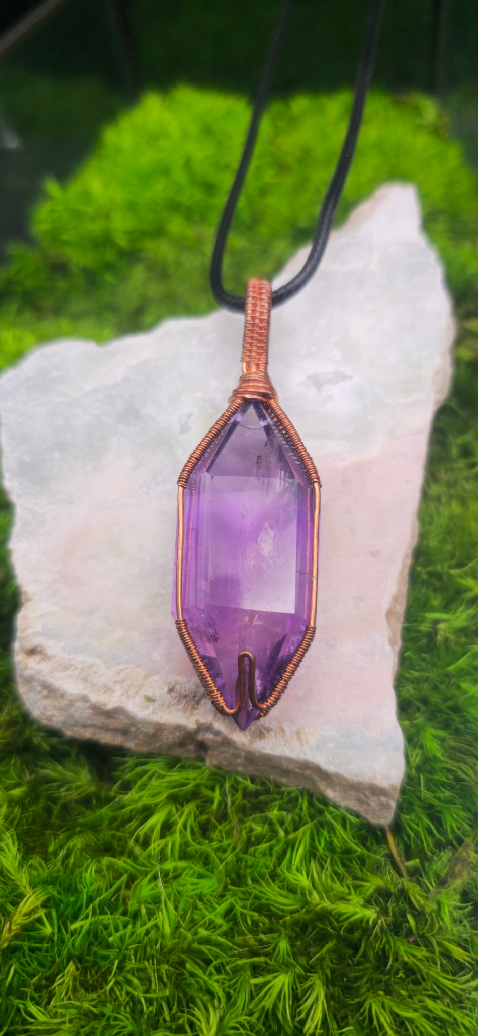 wire wrapped pendant Brazilian Amethyst