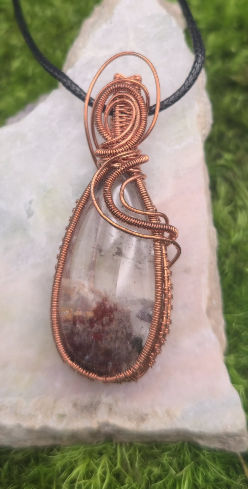 Garden Quartz wire wrapped pendant