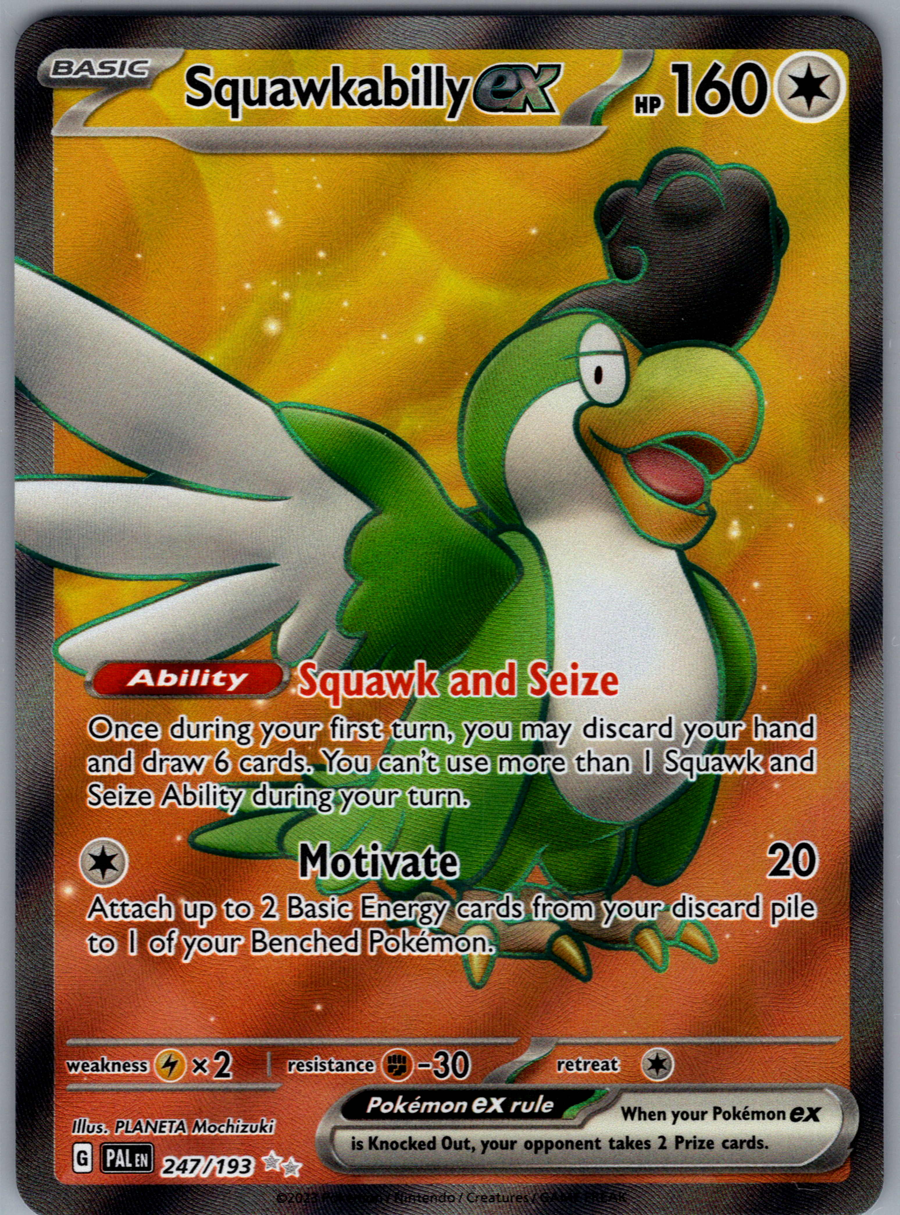 Squawkabilly ex - 247/193 Holofoil 247/193 SV02: Paldea Evolved NM